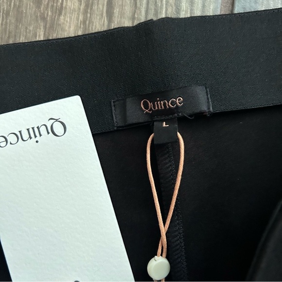 NWT Quince Ultra-Stretch Ponte Pintuck Ankle Pants in Black Sz L PETITE - Picture 7 of 10